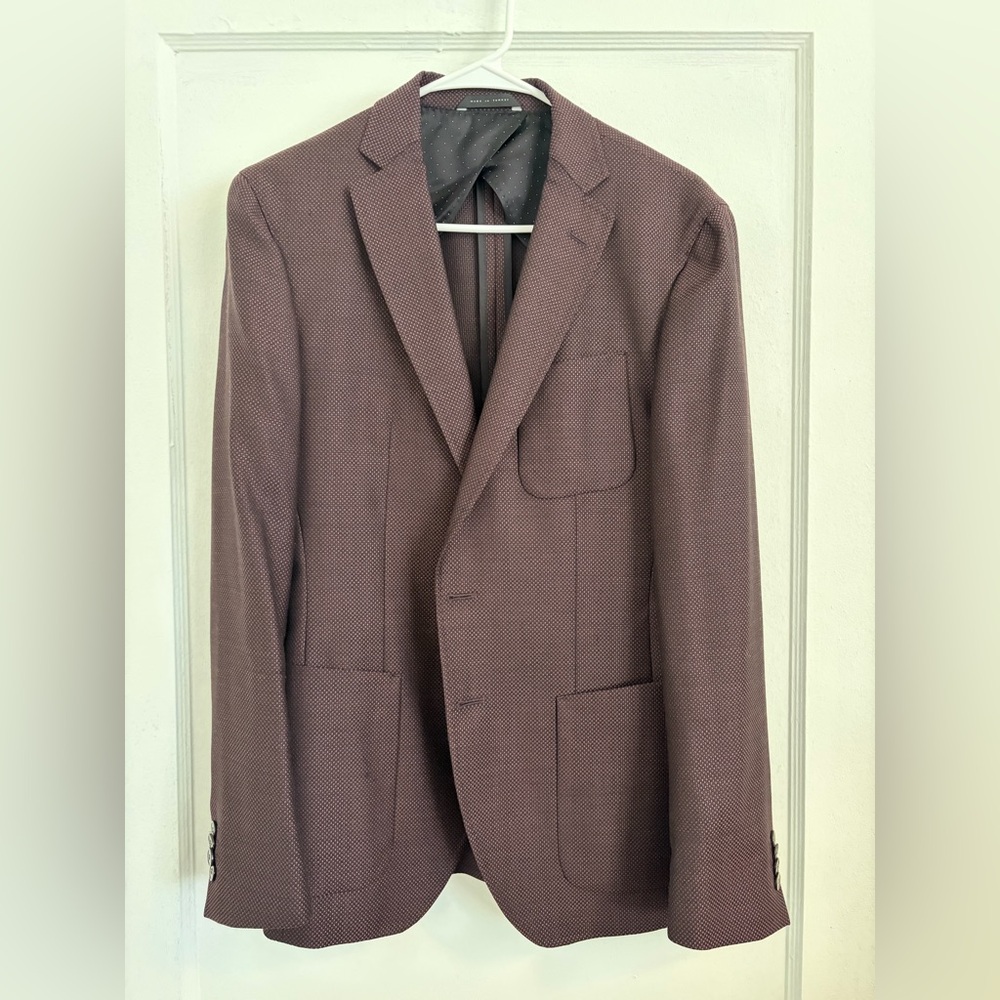 Boss Dark Brown Textured Blazer